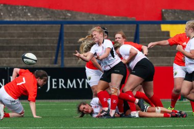 17 Ağustos 2019 Cork, İrlanda - Munster Women Rugby (38) - Ulster Women Rugby (12) maçı İrlanda Bağımsız Parkı'nda.