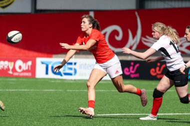 17 Ağustos 2019 Cork, İrlanda - Eimear Considine Munster Women Rugby 'de (38) vs Ulster Women Rugby (12) İrlanda Bağımsız Parkı'nda.