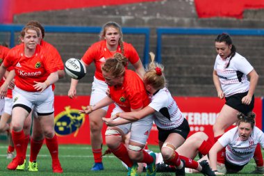 17 Ağustos 2019 Cork, İrlanda - Munster Women Rugby (38) - Ulster Women Rugby (12) maçı İrlanda Bağımsız Parkı'nda.