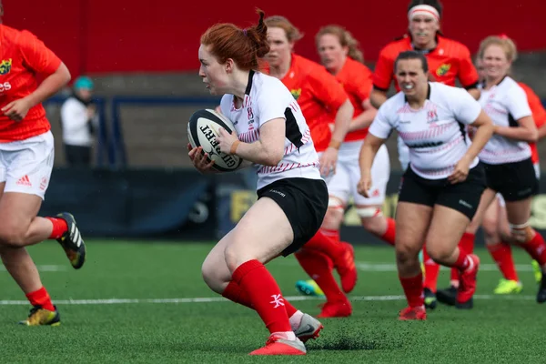17 Ağustos 2019 Cork, İrlanda - Munster Women Rugby (38) - Ulster Women Rugby (12) maçı İrlanda Bağımsız Parkı'nda.