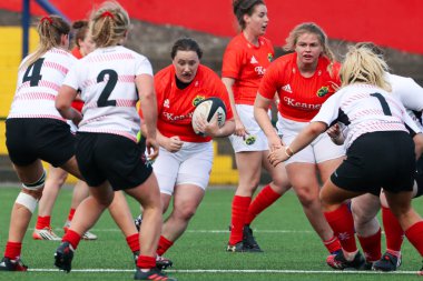 17 Ağustos 2019 Cork, İrlanda - Munster Women Rugby (38) - Ulster Women Rugby (12) maçı İrlanda Bağımsız Parkı'nda.