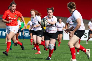 17 Ağustos 2019 Cork, İrlanda - Munster Women Rugby (38) - Ulster Women Rugby (12) maçı İrlanda Bağımsız Parkı'nda.
