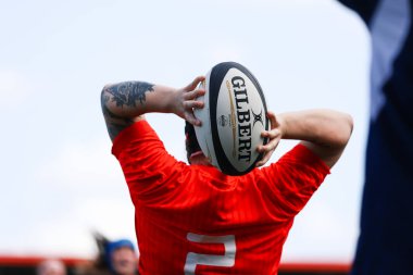 17 Ağustos 2019 Cork, İrlanda - Munster Women Rugby (38) - Ulster Women Rugby (12) maçı İrlanda Bağımsız Parkı'nda.