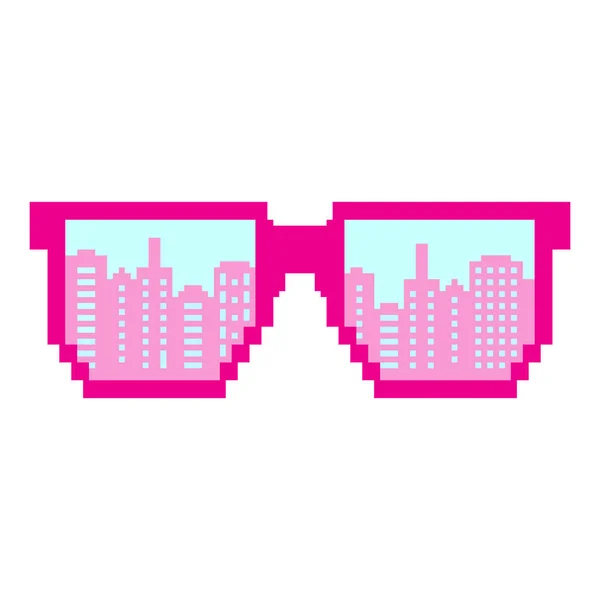 Pixelkunst Pixel Sonnenbrille Flachen Design Stil Moderne Flache Ikone Stilvollen — Stockfoto