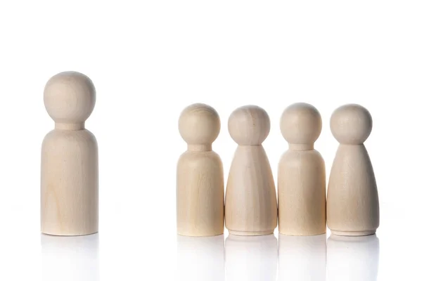 Family Leadership Conceptual Wooden People — Stock Photo, Image