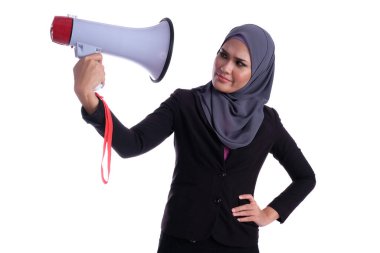 Asyalı Müslüman iş kadını Finans, iş ve eğitim kavramı