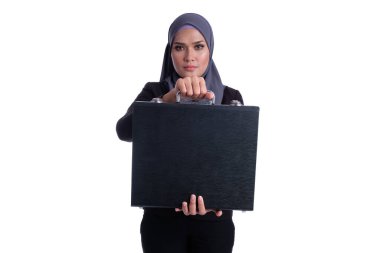 Asyalı Müslüman iş kadını Finans, iş ve eğitim kavramı