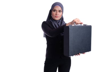 Asyalı Müslüman iş kadını Finans, iş ve eğitim kavramı