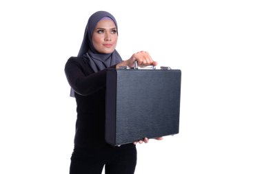 Asyalı Müslüman iş kadını Finans, iş ve eğitim kavramı