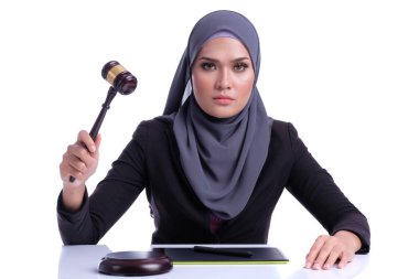 Asyalı Müslüman iş kadını Finans, iş ve eğitim kavramı