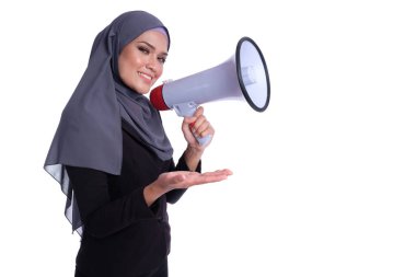 Asyalı Müslüman iş kadını Finans, iş ve eğitim kavramı