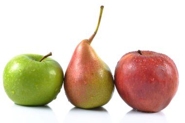 Beyaz arka planda taze elma. Sağlıklı kavramsal