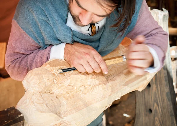 Wood Worker Hand Gouge Working Pin — Stock Photo, Image