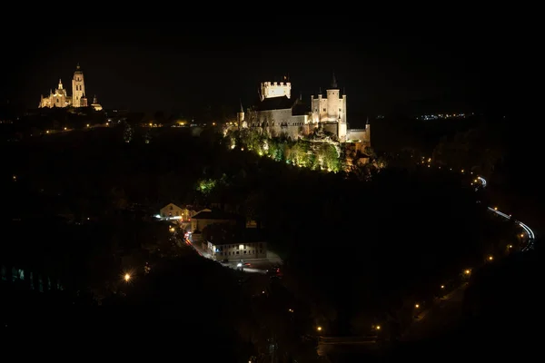 Castello Militare Della Città Segovia Primo Piano — Foto Stock