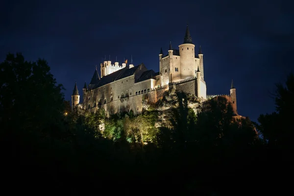 Castelo Militar Cidade Segóvia Primeiro Plano — Fotografia de Stock