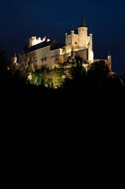 Askeri kale foregroun Segovia şehir