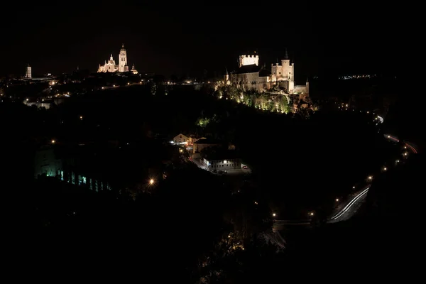 Militärburg Der Stadt Segovia Vordergrund — Stockfoto