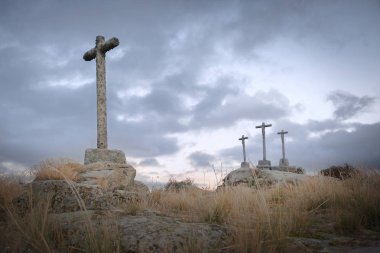 Foregroun Granit taş Hıristiyan çapraz oyma