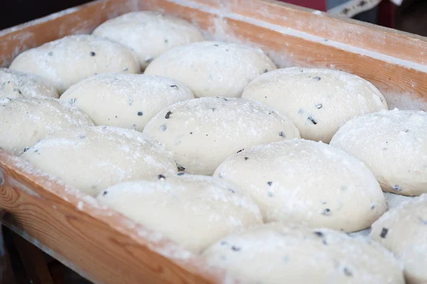 Drawers Prepared Bread Dough Placed Ove — Stock Photo, Image