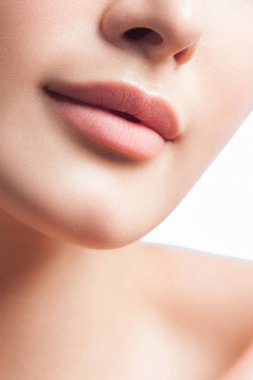 Genç güzel kız anonim portresi. Güzellik ve cilt bakım kavramı