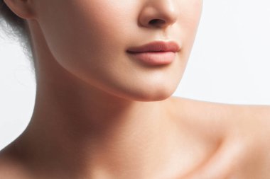 Genç güzel kız anonim portresi. Güzellik ve cilt bakım kavramı