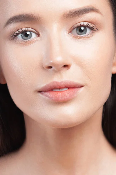 Retrato Jovem Mulher Bonita Com Pele Limpa Perfeita Conceito Beleza — Fotografia de Stock