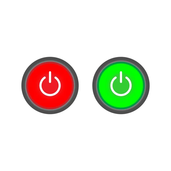 Kapalı Kaydırma Biçimi Güç Düğmeleri Kapatma Düğmeleri Kırmızı Ile Kaplıdır — Stok Vektör