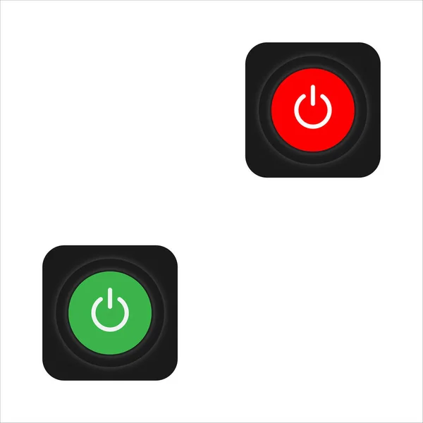 Kapalı Kaydırma Biçimi Güç Düğmeleri Kapatma Düğmeleri Kırmızı Ile Kaplıdır — Stok Vektör