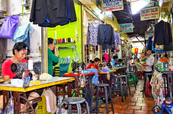 Sewing Business Traders Area Local Market Name Toul Tum Poung — Stockfoto