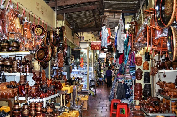 Loja Artesanato Nome Mercado Local Toul Tum Poung Mercado Mercado — Fotografia de Stock