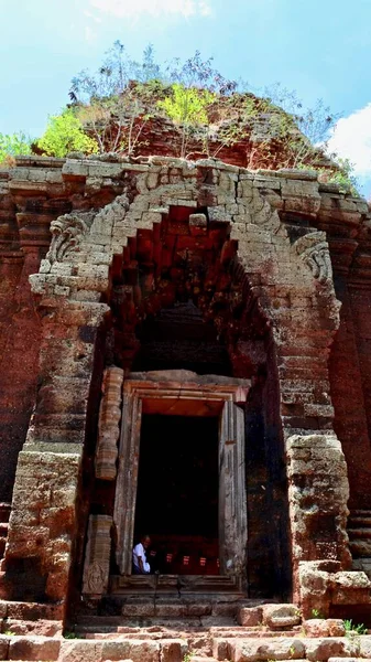 Abr 2017 Antigos Locais Funan Angkor Borei Phnom Uma Colina — Fotografia de Stock