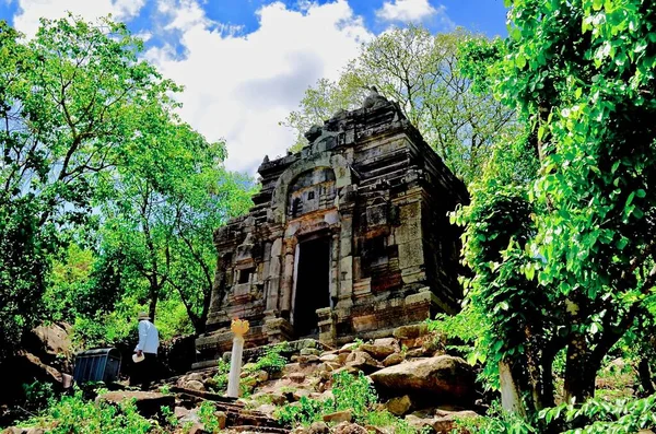 Antigos Sítios Funanos Angkor Borei Phnom Uma Colina Nome Para — Fotografia de Stock