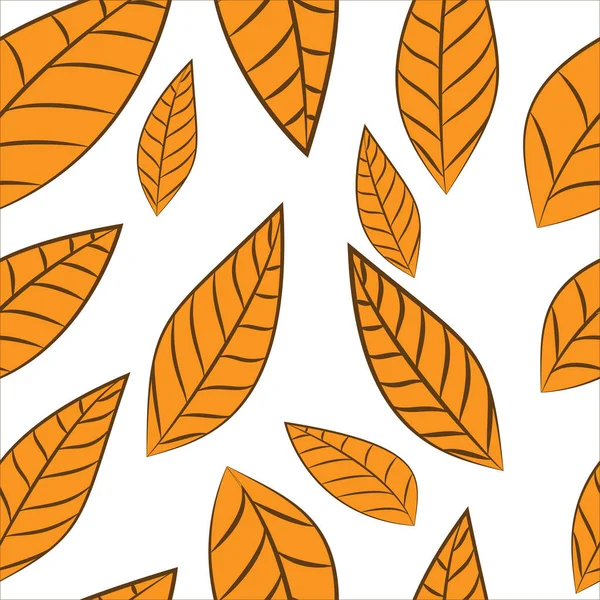 Ein Nahtloses Muster Orangefarbener Blätter Auf Weißem Hintergrund Nahtloses Muster — Stockfoto
