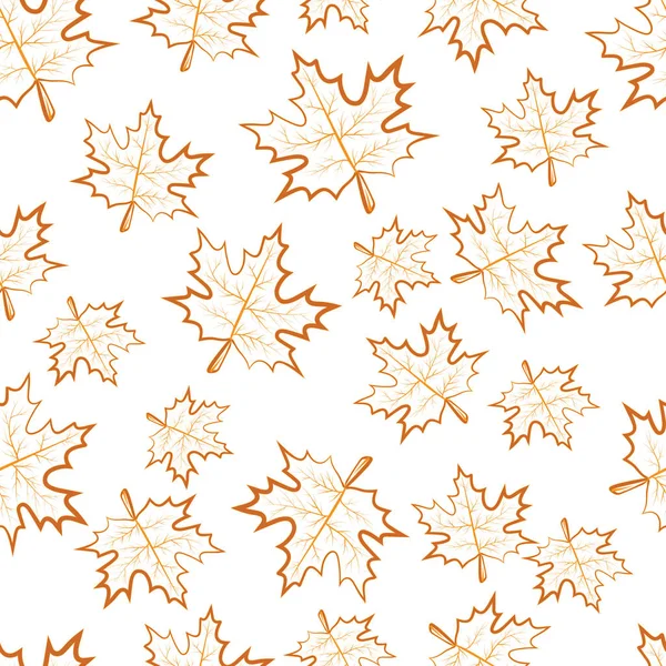 Motif Sans Couture Des Feuilles Érable Par Contour Modèle Automne — Photo