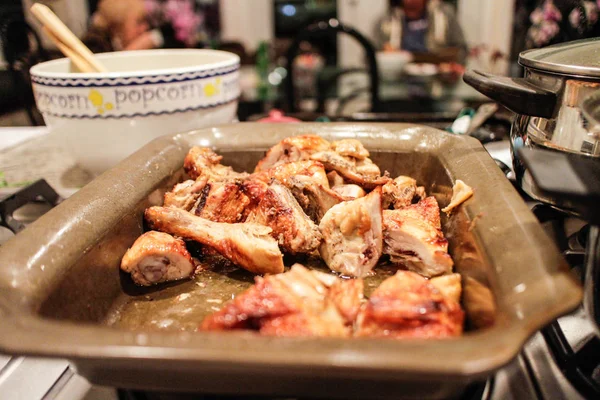 Juicy Roast Chicken Pan — Stock Photo, Image