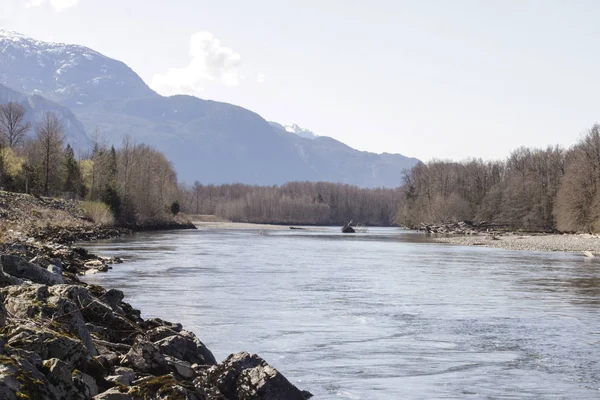 Squamish River Sulla Bella Mattina Primavera — Foto Stock