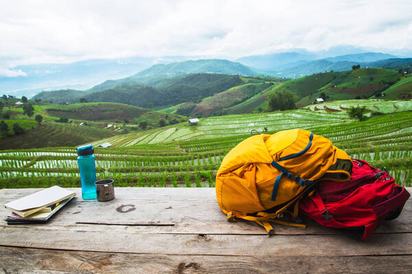 travel nature. Travel relax. ront of the balcony. Look at the rustic nature.