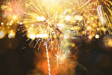 Soyut arka plan. Altın renkli bulanıklık. Havai fişek daire bulanıklık, arka plan, Yeni Yıl, kutlama, havai fişek.