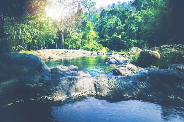 Fondos de pantalla naturaleza Cascada corriente. Flujos de agua de bosques naturales. tailandia Zona tropical — Foto de Stock
