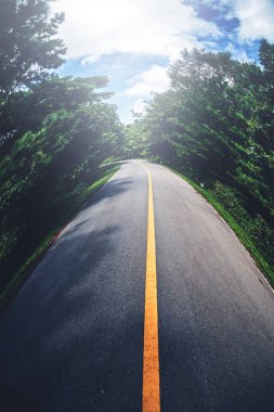 Peyzaj yol asfalt yol Kırsal Yol Kenarı Görünümü Dağ Manzarası