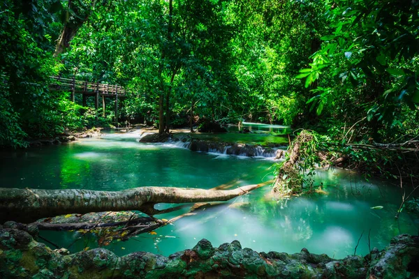 Paisaje Cascada que Bok Khorani. (Parque Nacional Thanbok Khoranee) lago, sendero natural, bosque, bosque de manglares, naturaleza de viaje, viajar Tailandia, Estudio de la Naturaleza. Atracciones turísticas . — Foto de Stock