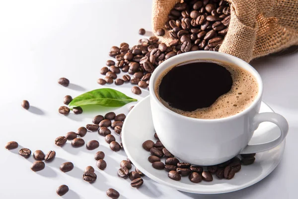 Kávécsésze Kávébab — Stock Fotó
