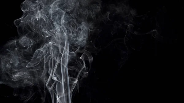 Дым Изолирован Черном Фоне Движение Белого Дыма — стоковое фото