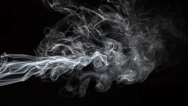 Smoke Isolated Black Background Movement White Smoke — Stock Photo, Image