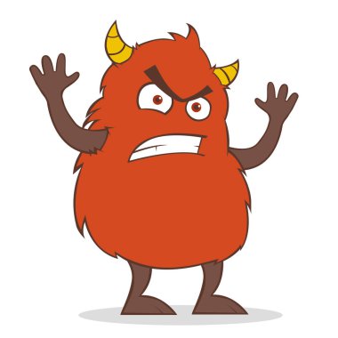 öfkeli şirin kırmızı canavar, çizgi film karakteri