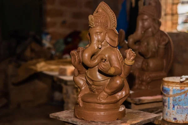 Modelo Arcilla Sin Terminar Señor Ganesh Ganesha Ser Elaborado Por — Foto de Stock