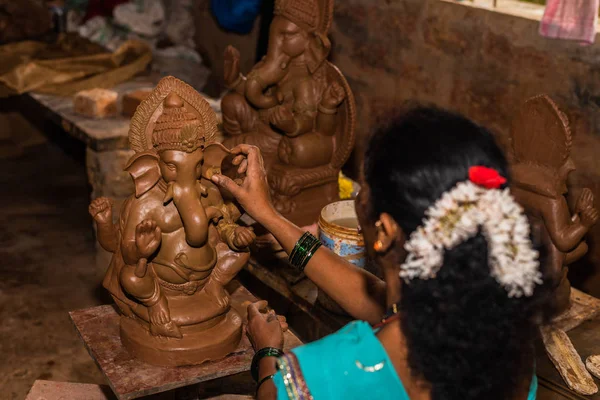 Mapusa Goa India Agosto 2018 Modelo Arcilla Del Señor Ganesh — Foto de Stock