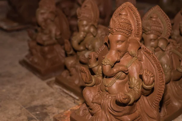 Modèle Argile Inachevé Lord Ganesh Ganesha Préparation Par Des Artisans — Photo