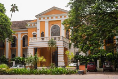 Panjim, Goa/Hindistan-Ağustos 15 2018: binalar ve Panjim nın başkenti ticari işyerlerinde Goa