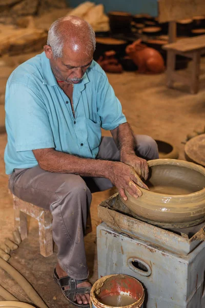 Bicholim Goa India Augusztus 2018 Helyi Kézműves Munka Clay Fazekasság — Stock Fotó